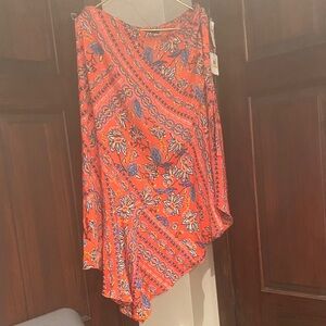 Laundry By Shelli Segal Orange and Blue Skirt